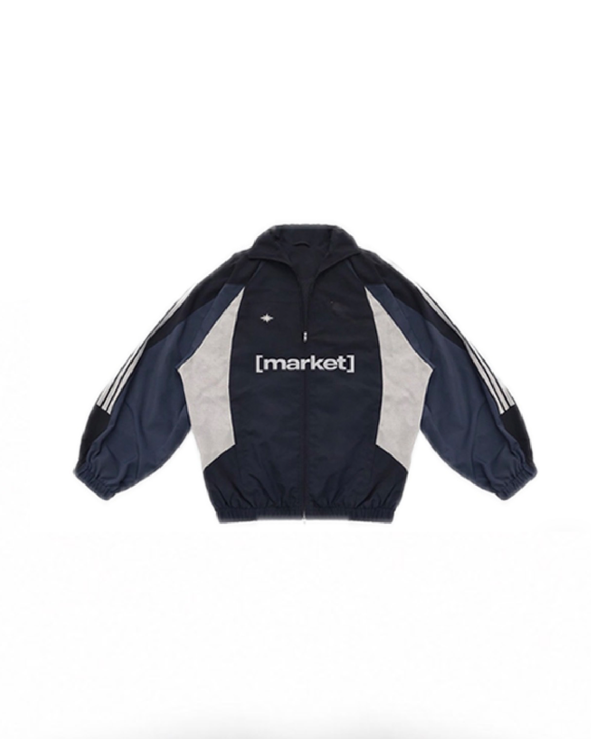navy en grijze track jacket met market logo
